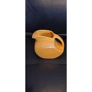 Vintage Fiesta Homer Laughlin Older HLC Original Yellow Disk Juice Pitcher Small